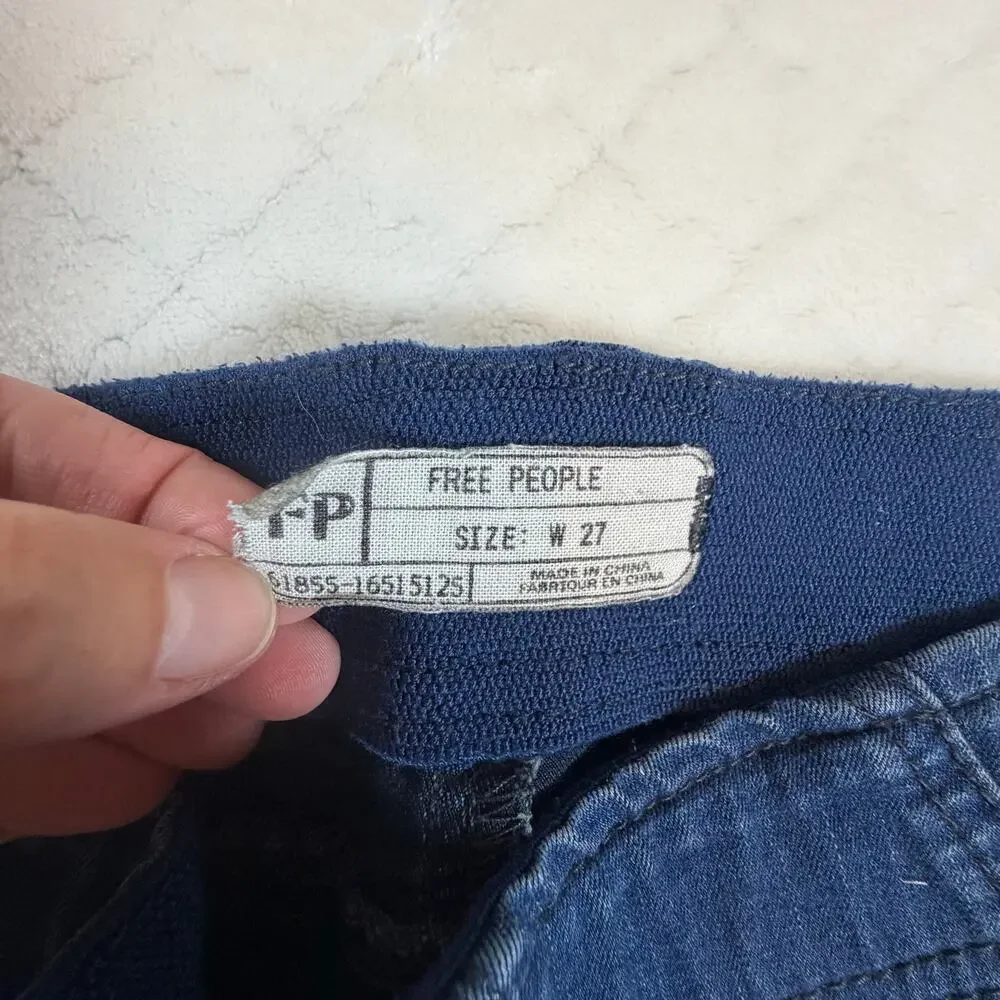 Free People We The Free Women's Blue Penny Flare Stretch Wide Leg Jeans Size 27